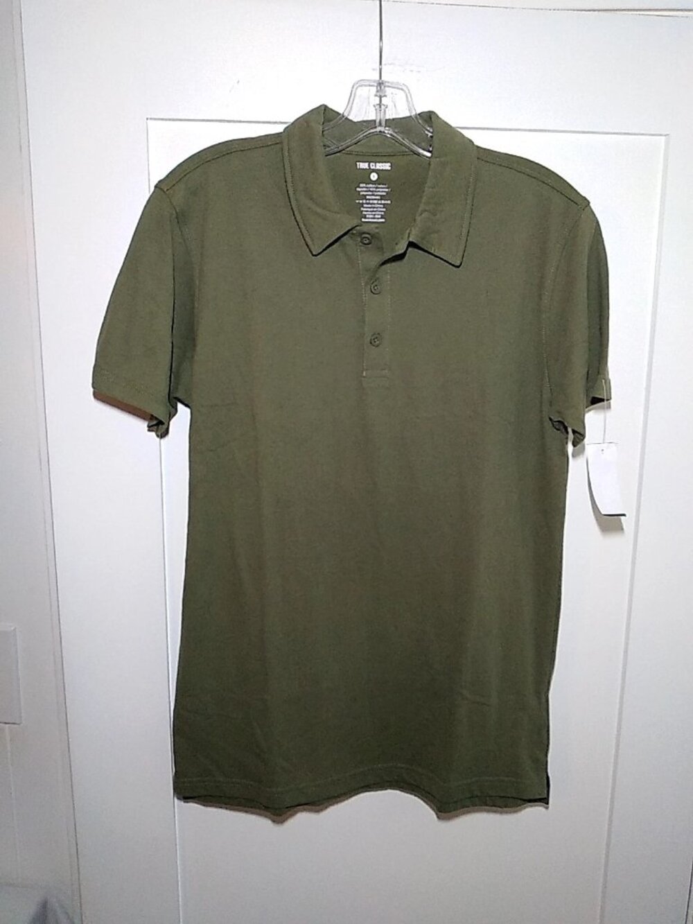 True Classic Polo Shirt, Men's Sz Small Premium Fitted Short Sleeve Green